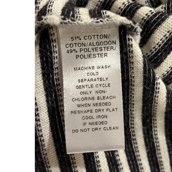 Loft Pullover Shirt Womens Size M Black White Stripe Cowl - Picture 5 of 5